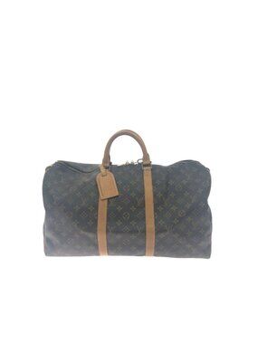 Louis Vuitton Boston Bag Monogram Keepall 50 key Miss Ing Brown